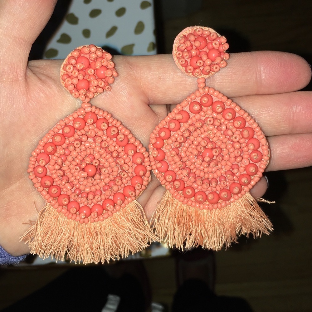 Beaded orange earrings